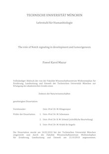 The role of Notch signaling in development and tumorigenesis [Elektronische Ressource] / Pawel Karol Mazur