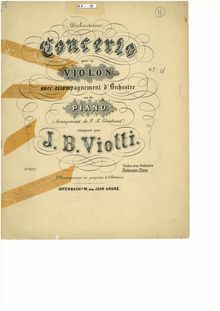 Partition de piano, violon Concerto No.18, E minor, Viotti, Giovanni Battista