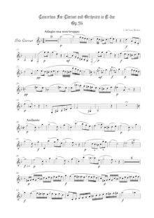 Partition Solo clarinette, clarinette Concertino, E? major, Weber, Carl Maria von