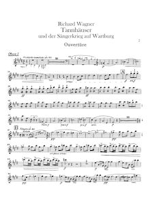 Partition hautbois 1, 2, Tannhäuser, Tannhäuser und der Sängerkrieg auf Wartburg
