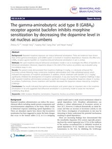 The gamma-aminobutyric acid type B (GABAB) receptor agonist baclofen inhibits morphine sensitization by decreasing the dopamine level in rat nucleus accumbens