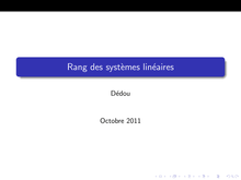 Rang des systemes lineaires