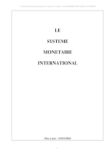 Le systeme monetaire international