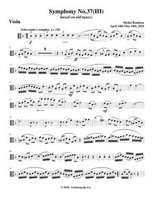 Partition altos, Symphony No.37, D major, Rondeau, Michel par Michel Rondeau