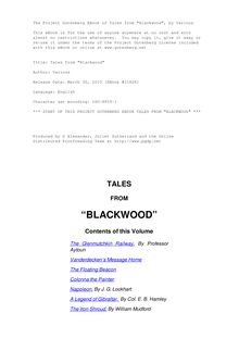 Tales from Blackwood, Volume 1