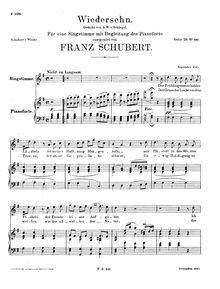 Partition complète, Wiedersehn, D.855, Reunion, Schubert, Franz par Franz Schubert