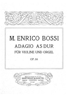 Partition orgue Score et partition de violon, Adagio pour violon et orgue, Op.84