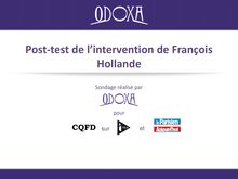 Sondage - Post-test de l’intervention de François  Hollande