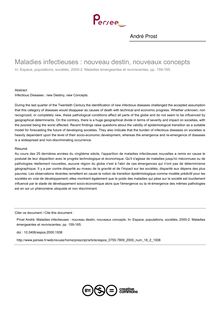 Maladies infectieuses : nouveau destin, nouveaux concepts - article ; n°2 ; vol.18, pg 159-165