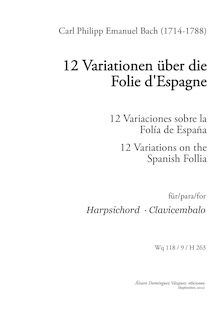 Partition complète, 12 Variations über die Folie d Espagne, D minor