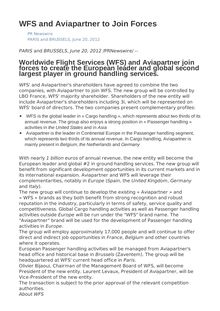 WFS and Aviapartner to Join Forces
