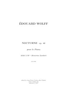 Partition complète, Nocturne, Wolff, Édouard