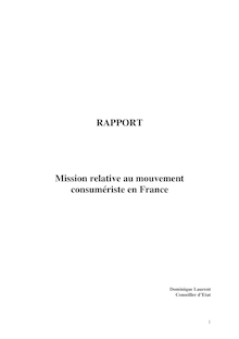 Mission relative au mouvement consumériste en France