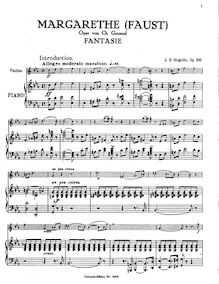 Partition Score et partition de violon, Fantaisie sur des motifs de l opéra  Faust , op.106