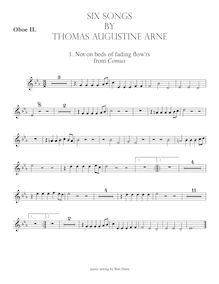 Partition hautbois 2, 6 chansons, Various, Arne, Thomas Augustine