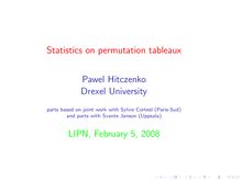 Statistics on permutation tableaux