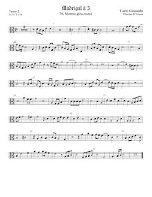 Partition ténor viole de gambe 2, alto clef, Madrigali A Cinque Voci. Quatro Libro par Carlo Gesualdo