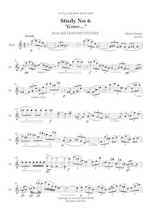Partition No.6, Six Concert études pour flûte Solo, Rosiak, Michal