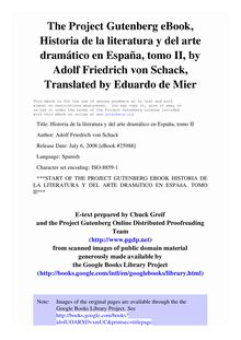 Historia de la literatura y del arte dramático en España, tomo II