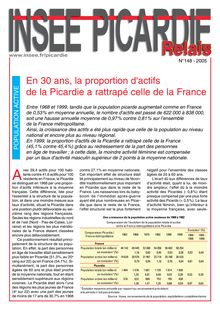 En 30 ans, la proportion d actifs de la Picardie a rattrapé celle de la France