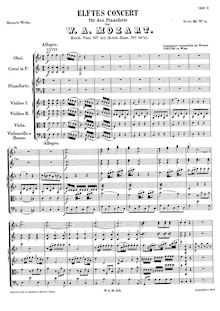 Partition , Allegro, Piano Concerto No.11, F major, Mozart, Wolfgang Amadeus