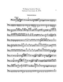 Partition violoncelle, Sinfonia concertante, Sinfonia Concertante