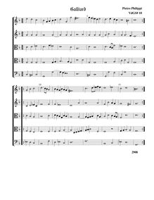Partition Galliard, VdGS No.10 - partition complète (Tr Tr T T B), pavanes et Galliards pour 5 violes de gambe