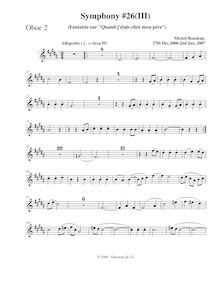 Partition hautbois 2, Symphony No.26, B major, Rondeau, Michel