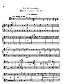Partition Trombone 1/2, 3/Tuba, Danse macabre, Op.40, Poème symphonique d après une poésie de Henri Cazalis