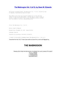 The Mabinogion Vol. 3