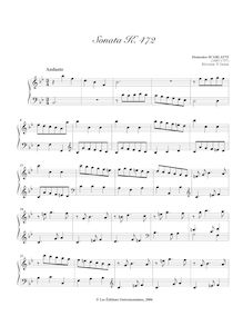 Partition Sonata K.472, 100 clavier sonates, Scarlatti, Domenico
