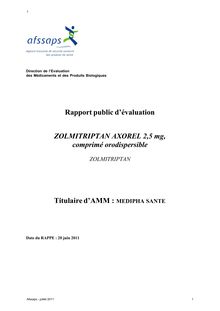 Zolmitriptan Axorel 2,5 mg, comprimé orodispersible