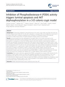 Inhibition of Phosphodiesterase-4 (PDE4) activity triggers luminal apoptosis and AKT dephosphorylation in a 3-D colonic-crypt model