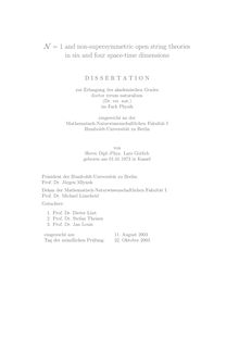 N= 1 and non-supersymmetric open string theories in six and four space-time dimensions [Elektronische Ressource] / von Lars Görlich