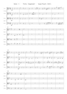 Partition chœur 1 score [ténor: C3 clef], Echo - Gagliarda, C major par Isaac Posch