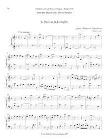 Partition , Duo sur la Trompète, Premier livre de Pièces d Orgue