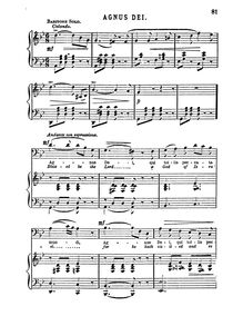 Partition , Agnus Dei - Dona nobis pacem. (G minor - E♭ major), Mass No.3 en E-flat major, Op.111