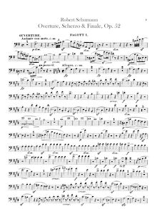 Partition basson 1, 2, Overture, Scherzo et Finale pour orchestre, Op.52