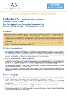 RASILEZ - Synthèse d avis RASILEZ HCT - CT-6371