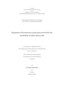 Regulation of Pseudomonas putida genes involved in the metabolism of acidic amino acids [Elektronische Ressource] / vorgelegt von Avinash Sonawane
