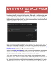 How to buy a Steam Wallet Code in Asia