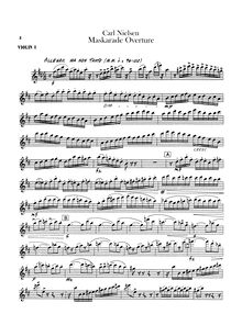 Partition violons I, II, Masquerade, Maskarade, Nielsen, Carl