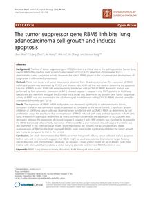 The tumor suppressor gene RBM5 inhibits lung adenocarcinoma cell growth and induces apoptosis