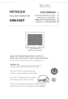 Notice Moniteurs Hitachi  CM610ET