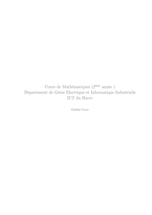 Cours de Mathématiques (2ème année ) Département de Génie ...