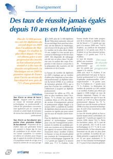 Enseignement : Des taux de réussite jamais égalés depuis 10 ans en Martinique