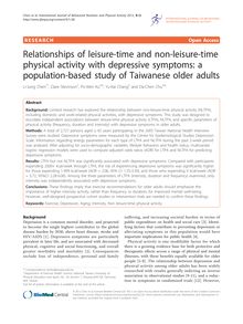 Relationships of leisure-time and non-leisure-time physical activity with depressive symptoms: a population-based study of Taiwanese older adults