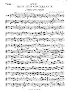 Partition violon 1, 3 Concertant Duos pour 2 violons, Op.5b (WIV 22-24)