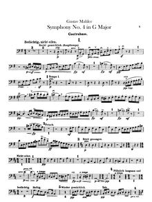 Partition Basses, Symphony No.4, Mahler, Gustav