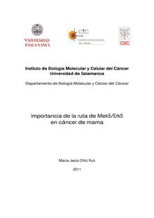 Importancia de la ruta de Mek5/ErK5 en cáncer de mama